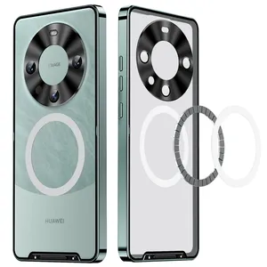 Casing lensa Bumper paduan aluminium, pelindung ponsel bingkai logam Magnet untuk Huawei Mate 60 Pro 15 Pro Max 14Pro