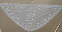 Vente en gros de voiles d'église catholique en dentelle de maille polyester noir sur blanc, voiles de chapelle en mousseline pour femmes, fabrication sur mesure