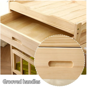 Lit surélevé en bois <span class=keywords><strong>pour</strong></span> animaux de compagnie avec rangement tapis doux amovible et échelle lit <span class=keywords><strong>pour</strong></span> chien et <span class=keywords><strong>chat</strong></span> meubles couleur naturelle - Product Image 2