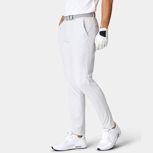 Pantalon de golf pour homme, style business, coupe droite, blanc, coupe slim, brodé, tissu extensible respirant, pantalon sportif - Product Image 1