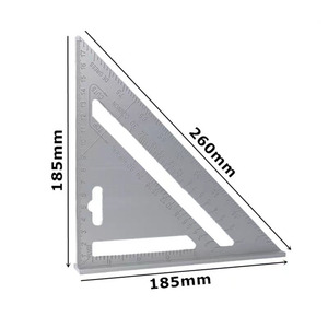 Pertukangan alat ukur persegi 7 inci 18cm, penggaris segitiga sudut dapat disesuaikan persegi ring logam persegi 12 inci 30cm - Product Image 4