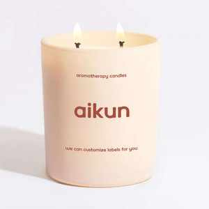 AIKUN Homeware - Collection Tranquillity - Bougie en cire de soja parfumée à la vanille - Combustion en bois de luxe - Bougies parfumées personnalisées - Coffret cadeau - Product Image 3
