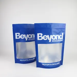 Personalizado resealable stand up pouch cueca meia gravata embalagem zip lock mylar sacos com janela transparente