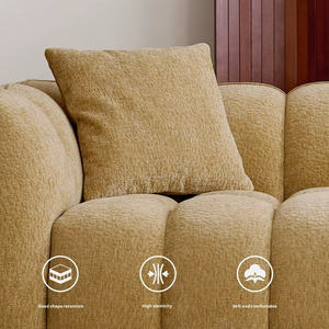 Canapé en velours chenille de haute qualité, style crème, pour salon, 1 place, rangée droite, confortable, modulaire - Product Image 4