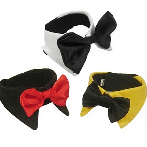 Collier pour chien en coton réglable avec nœud papillon, pour grands chiens, mariage, fête, style gentleman, couleur unie, toutes saisons - Product Image 3