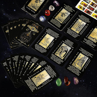 Impression personnalisée cartes de tarot noires et oracles carte de tarot en gros version russe cartes de tarot calsic