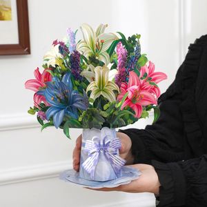 Carte de vœux créative 3D pop-up en papier découpé à motif floral pour la Journée des enseignants transfrontalière, avec messages de gratitude et de bénédiction, en papier spécial - Vente en gros - Product Image 3