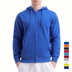 Sweat à capuche zippé en microfibre personnalisé avec logo, vêtements de jogging en molleton pour homme, pull oversize unisexe, séchage rapide, respectueux de l'environnement - Product Image 2