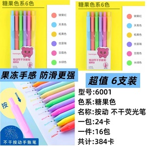 Bolígrafos de Gel con Botón de Presión Jumeng Stationery, Color Morandi, 6 Colores, Borrables, para Diario, Escritura, Estudiantes - Product Image 5