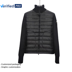 Veste Homme Matelassée Fine à Col Haut Zippé Tricoté Raccordé, Nouveau Design Personnalisé OEM pour l'Hiver - Product Image 1