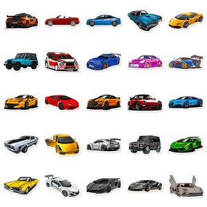 100 Pezzi Adesivi in PVC Colorati Mini Auto da Corsa <span class=keywords><strong>JDM</strong></span>, Stampa Fustellata con Motivi Cartoon, Finitura Lucida/Opaca per Decorazione - Product Image 5