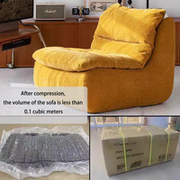 Canapé d'angle moderne modulaire compact en velours capitonné, inclinable, avec rembourrage en mousse haute densité ultra-douce, emballé sous vide