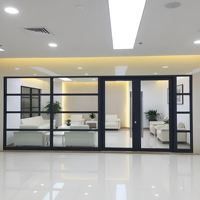Cloison en verre simple à cadre en aluminium 4-en-1 avec paroi de 108 mm d'épaisseur pour studios d'art, espaces de coworking et cafés-boutiques
