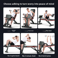 ATHSPO Chaise Romaine, Planche d'Exercice Abdominal, Tabouret Pliable, Banc avec Corde de Résistance, Équipement Multifonctionnel pour Haltères et Sit-ups