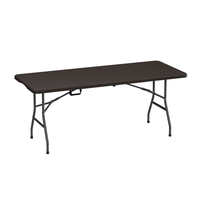 Großhandel Moderner Leichtgewichtiger 6ft 180cm Tragbarer Weißer HDPE-Kunststoff Outdoor Party Event Klappbarer Halblanger Tisch für Eingangsbereich Villa