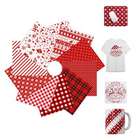 Feuille de taille de conception personnalisée film imprimable par sublimation autocollants de transfert de chaleur de noël papier vinyle pour bricolage tasse t-shirts vêtements