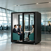 Cabine de bureau insonorisée mobile moderne, pod de réunion acoustique pour l'intimité, cabine de discussion silencieuse anti-bruit pour bureau à aire ouverte