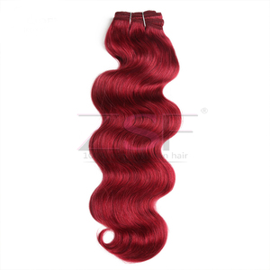 Bán buôn lớp biểu bì phù hợp Ấn Độ Trinh Nữ tóc số lượng lớn bện ướt lượn sóng màu đỏ tóc con người không dệt bó - Product Image 3