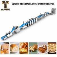 Ligne de production de pain automatique, équipement de boulangerie industrielle, machine à pâtisserie pour croissants, pain grillé, brioches, 4 lignes de finition