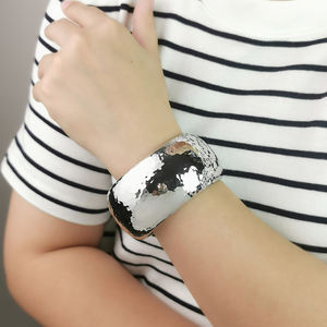 أساور كبيرة واسعة واسعة البيان الكفة نمط مطرقة المعادن سوار اكسسوارات سحر هندسية - Product Image 2