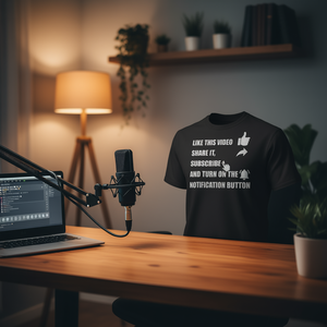 T-shirt Vlogger : Partagez, abonnez-vous et activez les notifications - Product Image 3