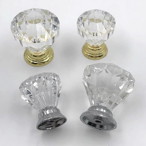 HOT <strong>Crystal</strong> Zinc Single Hole <strong>Gold</strong> Silvery <strong>Knob</strong> Cabinet Handles Cupboard Handles Drawer Pull - Product Image 5