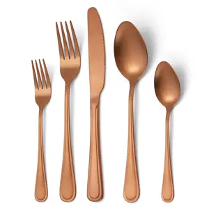 Stock Gold Vintage Flatware Sets Stainless Steel Cutlery Stainless Steel Knife Spoon Fork Set Western Flatware Sets