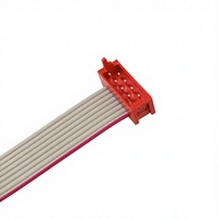 Câble plat flexible SL609 Micro Match rouge IDC 12 broches avec connecteur, gaine PVC, conducteur en cuivre pur, non blindé