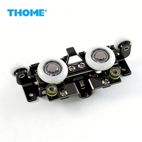 Aksesoris Pintu Geser Tak Terlihat Modern Desain Aluminium Alloy Ghost Silent Pulley Buffer Beban 80KG Kamar Tidur/Ruang Tamu
