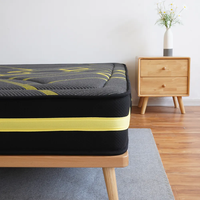 Matelas de refroidissement en latex noir de 12 pouces matelas de luxe Queen King mousse à mémoire de forme en peluche confortable matelas à ressorts Euro avec oreiller