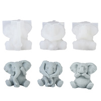Moule à bougie en résine animale éléphant moule en silicone 3D DIY pour décoration de la maison moule à bougie parfumée vente en gros