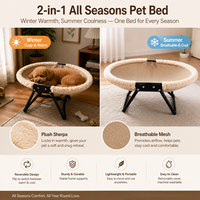 Lit-lune confortable et pliable pour animaux de compagnie, surélevé, respirant, portable, pour toutes les saisons, pour chats et chiens, intérieur/extérieur, tendance