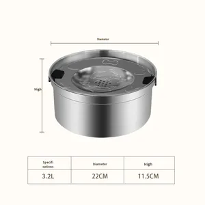 Ciotola per Cibo e Acqua per Animali Domestici in Acciaio Inox 304 Rinforzato, Capacità Ultra-grande 1,2L e 3,2L, Galleggiante e Rotonda per Cani e Gatti - Product Image 6
