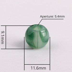 Paquete de 20 Cuentas Redondas de Dos Tonos con Diseño de Vetas Irregulares y Orificio Grande, Cuentas de Barril para DIY, para Hacer Cordones para Teléfono, Pulseras, Collares y Joyería - Product Image 2
