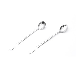 Stainless Steel Spoon Long Handle Eco Friendly Coffee Stirring Spoon Solid Color Adult Use - Product Image 5