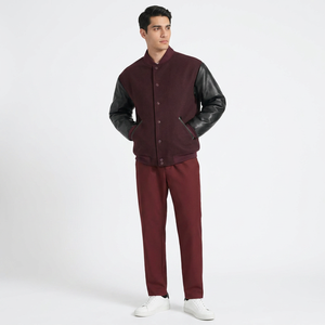 Veste bomber varsity pour homme avec manches en cuir véritable, veste varsity sur mesure pour homme, veste de haute qualité pour homme - Product Image 1