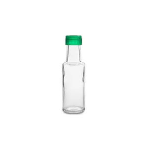 100ml round transparent clear olive oil glass bottles with cap wholesale