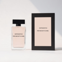 Botol Parfum Kaca 50ml Berkualitas Tinggi dengan Tutup Persegi Hitam