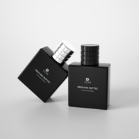Flacon de parfum carré en verre avec capuchon pulvérisateur plat, 30 ml, 50 ml, 100 ml, flacon de parfum transparent pour cadeau et rendez-vous