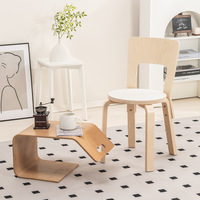 Chaise de salle à manger créative en bois de bouleau avec dossier, nouveau modèle simple en bois massif, pour la maison, la salle à manger et comme chaise de thé