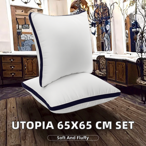 Utopia Bedding <strong>Pillows</strong> <strong>65x65</strong> cm (2 Pcs) 3D Blank Hollow Fiber Padding Solid Fluffy Soft Easy-to-maintain <strong>Pillow</strong> (navy Blue) - Product Image 2