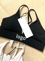 Soutien-gorge de sport en nylon pour femme, style Kendall Jenner, col en V réglable, couleur unie, confortable, bretelles spaghetti, coussinets triangulaires, sexy