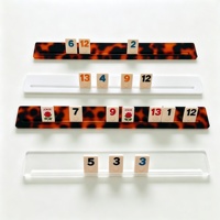 Ensemble de 4 supports de tuiles de mahjong américaines miniatures de voyage, couleur écaille de tortue personnalisée, accessoires de mahjong