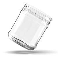 Vente en gros personnalisé Bocaux alimentaires en pot de miel avec couvercles et cylindre court transparent de 280ml 350ml 450ml