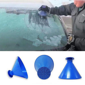 Grattoir à glace pour fenêtre de <span class=keywords><strong>voiture</strong></span>, 4 pièces, grattoir de glace pour le gel, grattoir de neige, autocollant à entonnoir pour enlever la neige - Product Image 2
