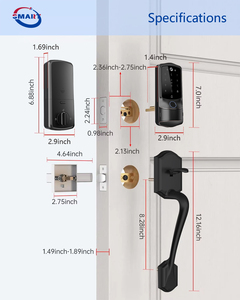 <span class=keywords><strong>Serrure</strong></span> de <span class=keywords><strong>Porte</strong></span> à <span class=keywords><strong>Entrée</strong></span> Sans Clé Aurelysse avec WiFi Intégré, Verrou Intelligent APP à Distance, Empreinte Digitale, Pavé Tactile et Pêne Dormant Électronique - Product Image 3