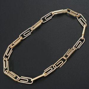 Bracelet Chaîne Hiphop en Argent Sterling 925 Plaqué Or, Bijou de Luxe Élégant et Tendance, Accessoire Scintillant Idéal pour un Cadeau - Product Image 1