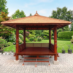 Pabellón de Jardín Moderno de Madera Enterenprise, Gazebo para Descanso al Aire Libre, Estructura de Cedro Rojo Occidental Sin Recubrimiento, Resistente a la Intemperie y Duradero - Product Image 1