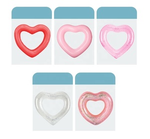 Anillos de Natación Inflables en Forma de Corazón, Flotador Gigante para Fiestas en la Piscina, Colchoneta Flotante, Círculo de Natación - Product Image 6