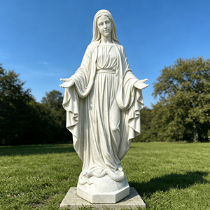 Statue <span class=keywords><strong>de</strong></span> Jésus en marbre blanc grandeur nature, sculpture religieuse catholique pour la prière, décoration pour l'extérieur ou l'église - Product Image 2